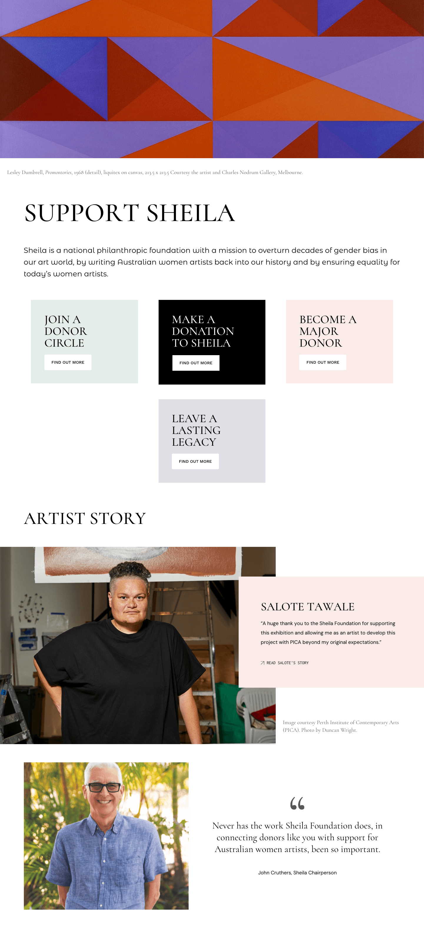 Sheila Foundation donation page