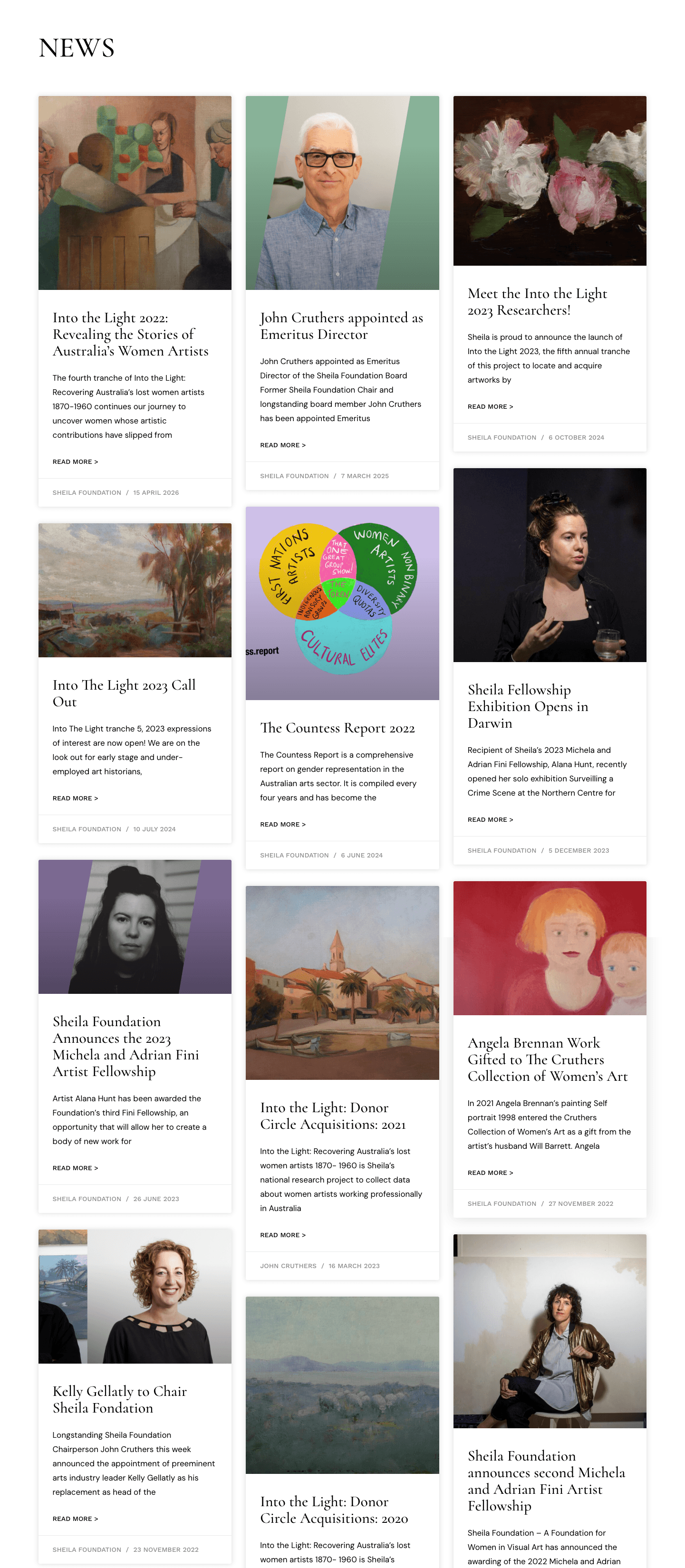 Sheila Foundation news page
